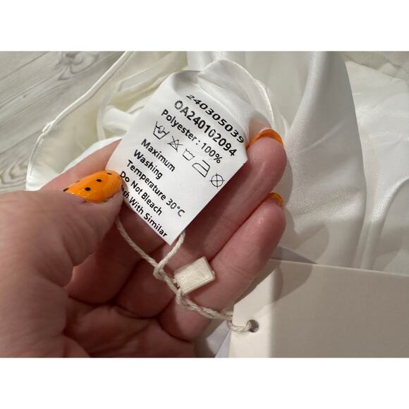 Commense Women's Small White Solid Pleated Pocketed Formal Maxi Skirt - Picture 11 of 12